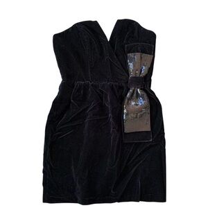 bouquet maraya mini dress in black multi Asymmetrical Chiffon Mini Dress Two-Piece with Draped Scarf – Polka S / Polka main image 1